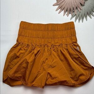 Free People Movement Women's Orange High Waisted Shorts - S